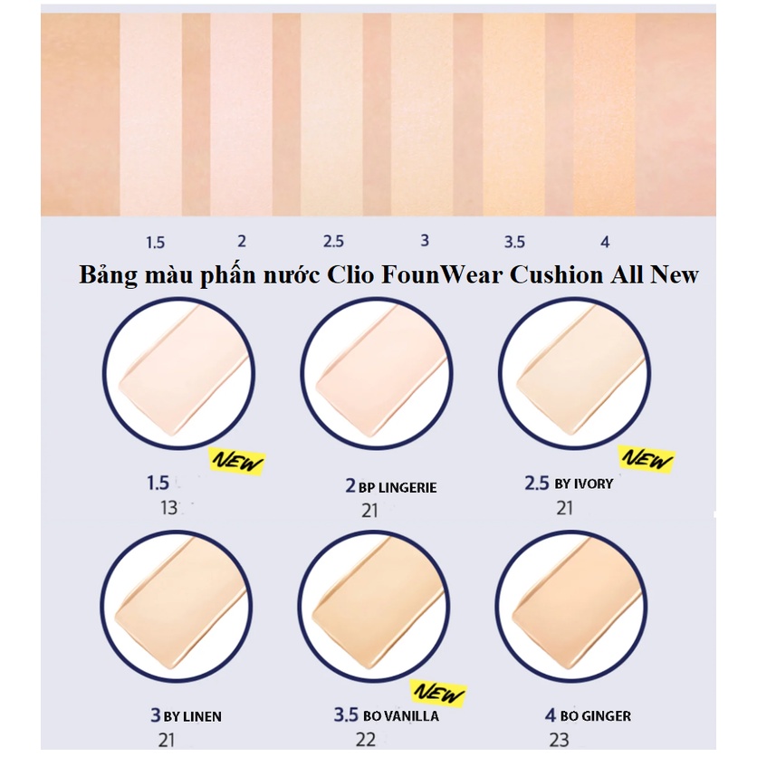Phấn Nước Clio Kill Cover Fixer - FounWear Cushion All New SPF 50+ 15g