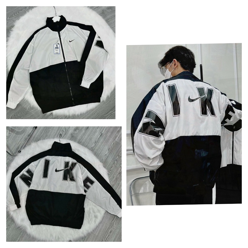 Áo Khoác Jacket Nike Swoosh Vintage To Nam Nữ Vải Dù 2 Lớp Cao Cấp - Azura Store