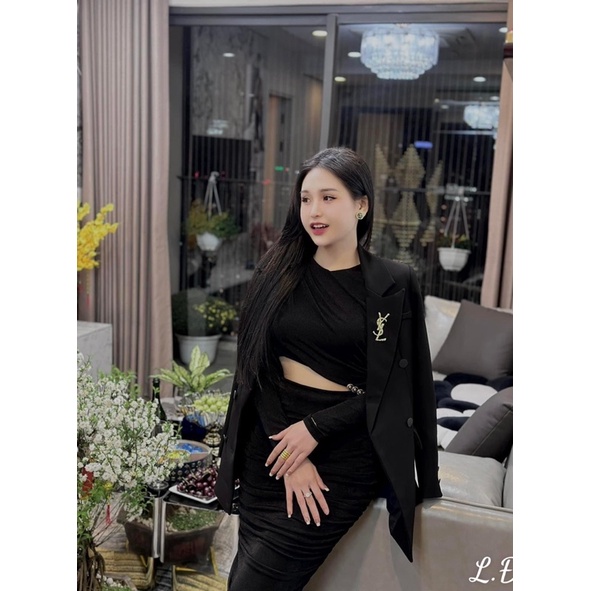 Đầm body nữ khoét eo kèm tag váy đi chơi ôm body sang trọng tiểu thư