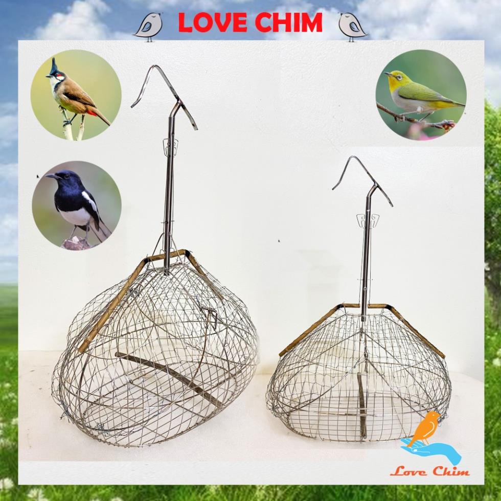 Lồng bẫy chào mào, chim khuyên chất liệu inox giá rẻ siêu nhạy, Bẫy chim Chào Mào - Khuyên giá rẻ, Lụp bẫy chim LOVECHIM