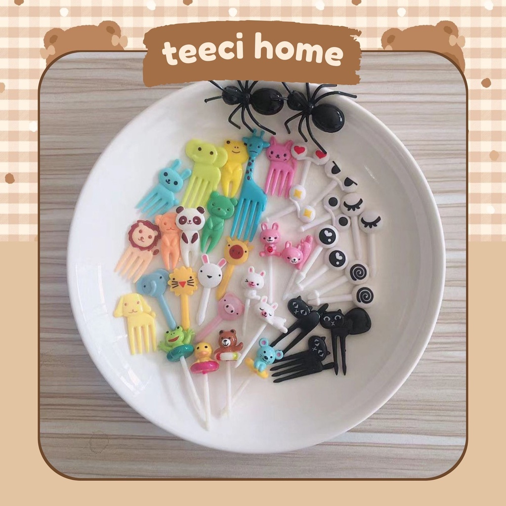 Combo 10 Dĩa Ăn Hoa Quả Nĩa Ăn Trái Cây Que Xiên Hình Động Vật Ngộ Nghĩnh U186