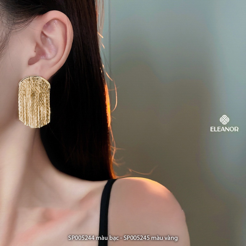 Bông tai nữ chuôi bạc 925 Eleanor Accessories dáng dài tua rua phụ kiện trang sức 5244