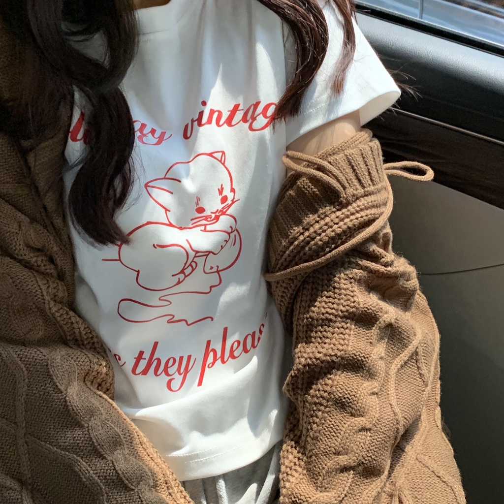 NRVP Áo Thun Tay Ngắn Dáng Ôm In Họa Tiết Thời Trang Đường Phố Hàn Quốc 2023