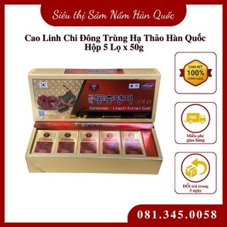 [SALE LỚN] Cao Linh Chi Đông Trùng Hạ Thảo 5 Lọ 50g Hàn Quốc