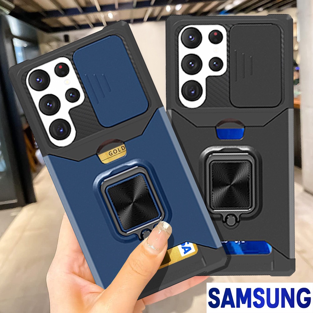 Hộp đựng điện thoại áo giáp cứng chống sốc đa chức năng sang trọng với chân đế kim loại xoay Samsung S23 Ultra S22 Ultra S21 Ultra S21 FE Note 20 Ultra A14 A13 A23 A33 A53 A12 A52