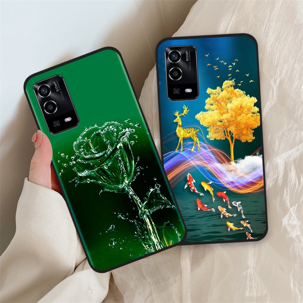 Ốp lưng Oppo A55 / A54, ốp điện thoại oppo hình hoa, hươu nai sang trọng