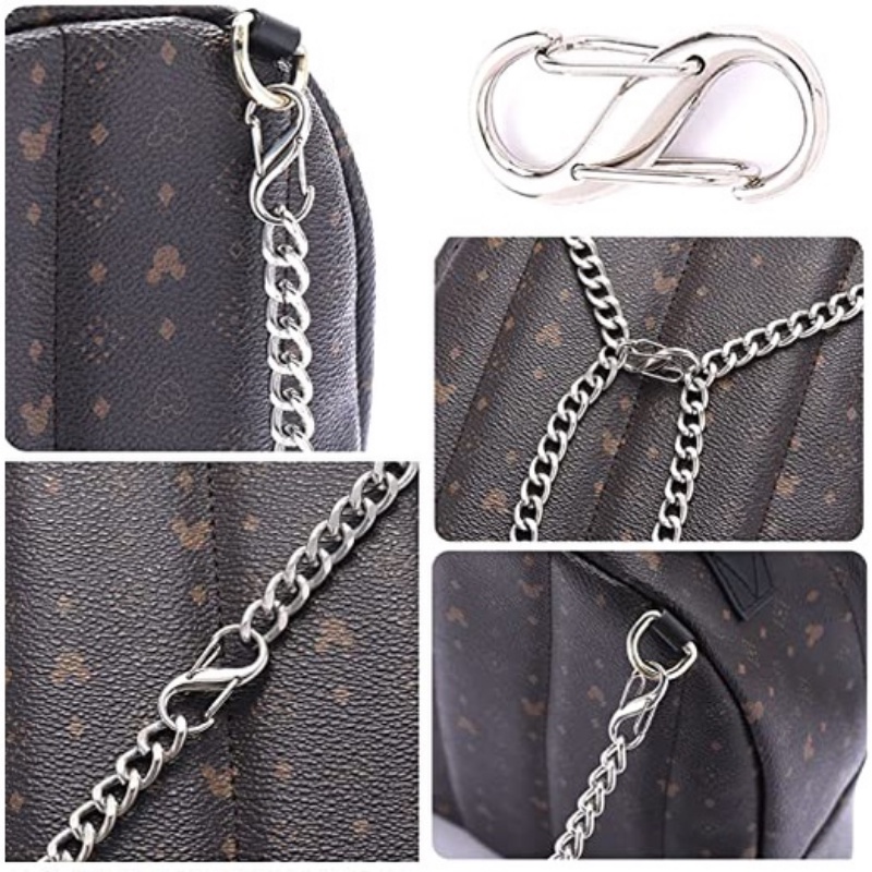 Khóa Dây Xích Hai Đầu Hình Chữ S Bằng Kim Loại Có Thể Điều Chỉnh Cho Túi Xách