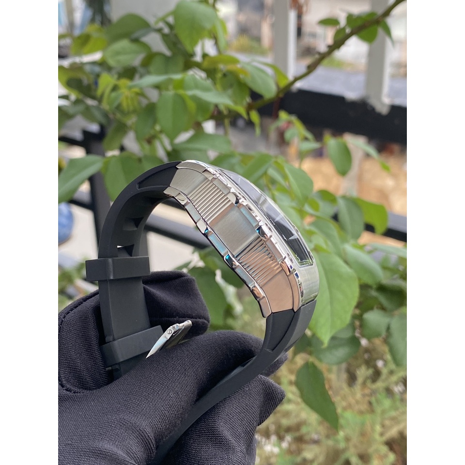 Đồng Hồ Nam Hanboro HBR 983 Black - Dây Cao Su , Máy Automatic , Size 48mm