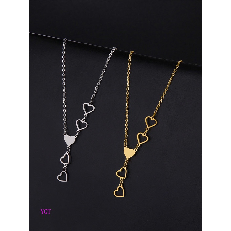 Ygt Vòng cổ Bằng Thép Không Gỉ Mặt Hình Trái Tim Thanh Lịch Thời Trang Cho Nữ