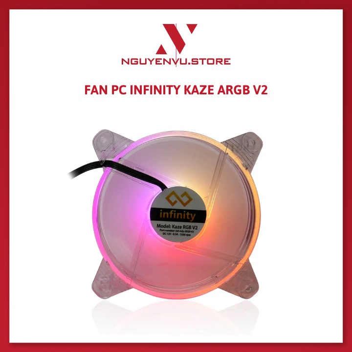 Quạt tản nhiệt Fan Case máy tính Infinity Kaze ARGB V2 12CM – 1500 RPM - Hàng chính hãng