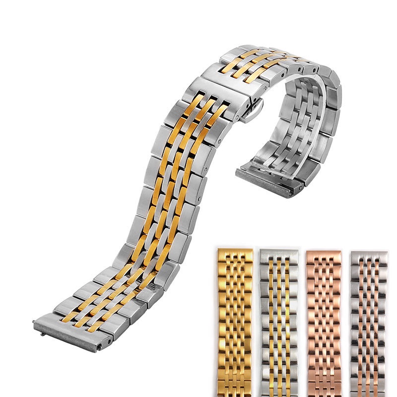 Dây Đeo Đồng Hồ Bằng Thép Không Gỉ 16mm 18mm 19mm 20mm 21mm 22mm 23mm 24mm Cho Nam