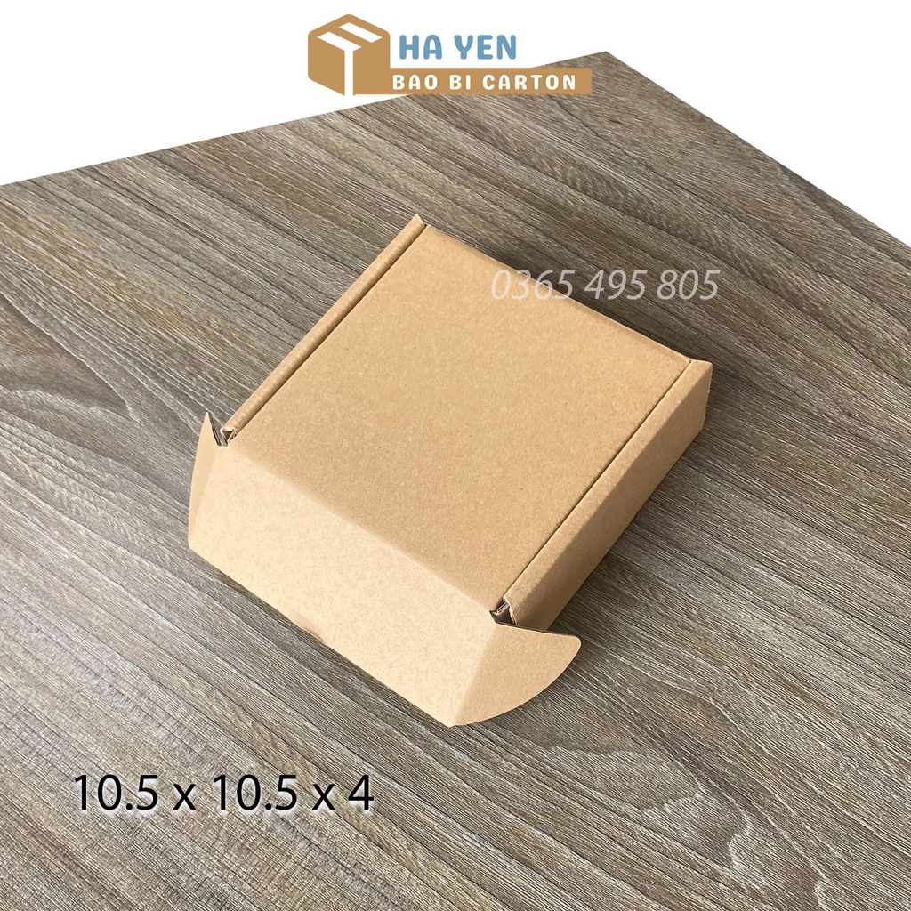 10.5 x 10.5 x 4 cm - 1 Hộp carton nắp gập 10,5x10,5x4 cm