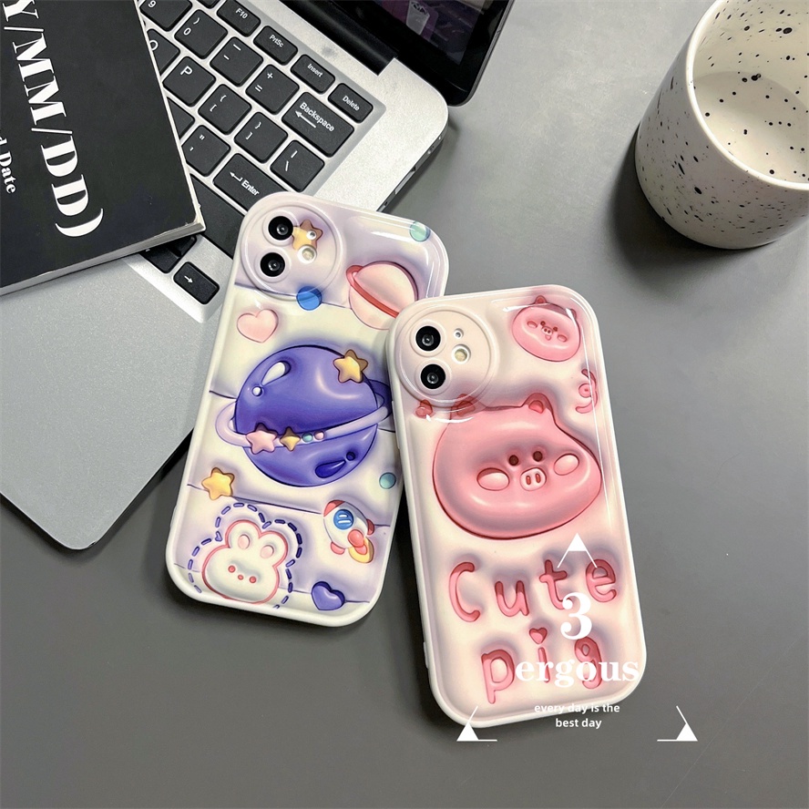 3D VisionỐp Điện Thoại Mềm In Hình Hành Tinh Cho iPhone 14 13 12 11 Pro Max SE2020 X XR Xs Max 7 8 Plus