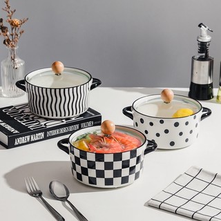 Tô sứ ăn mì, đựng canh, có nắp thuỷ tinh