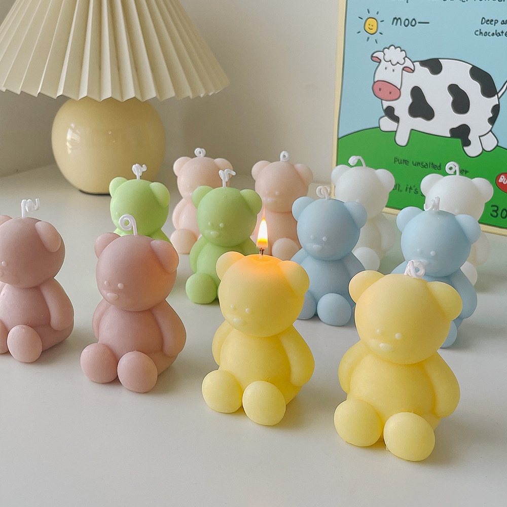 Nến gấu nến thơm décor hình gấu dễ thương quà tặng ý nghĩa, độc đáo