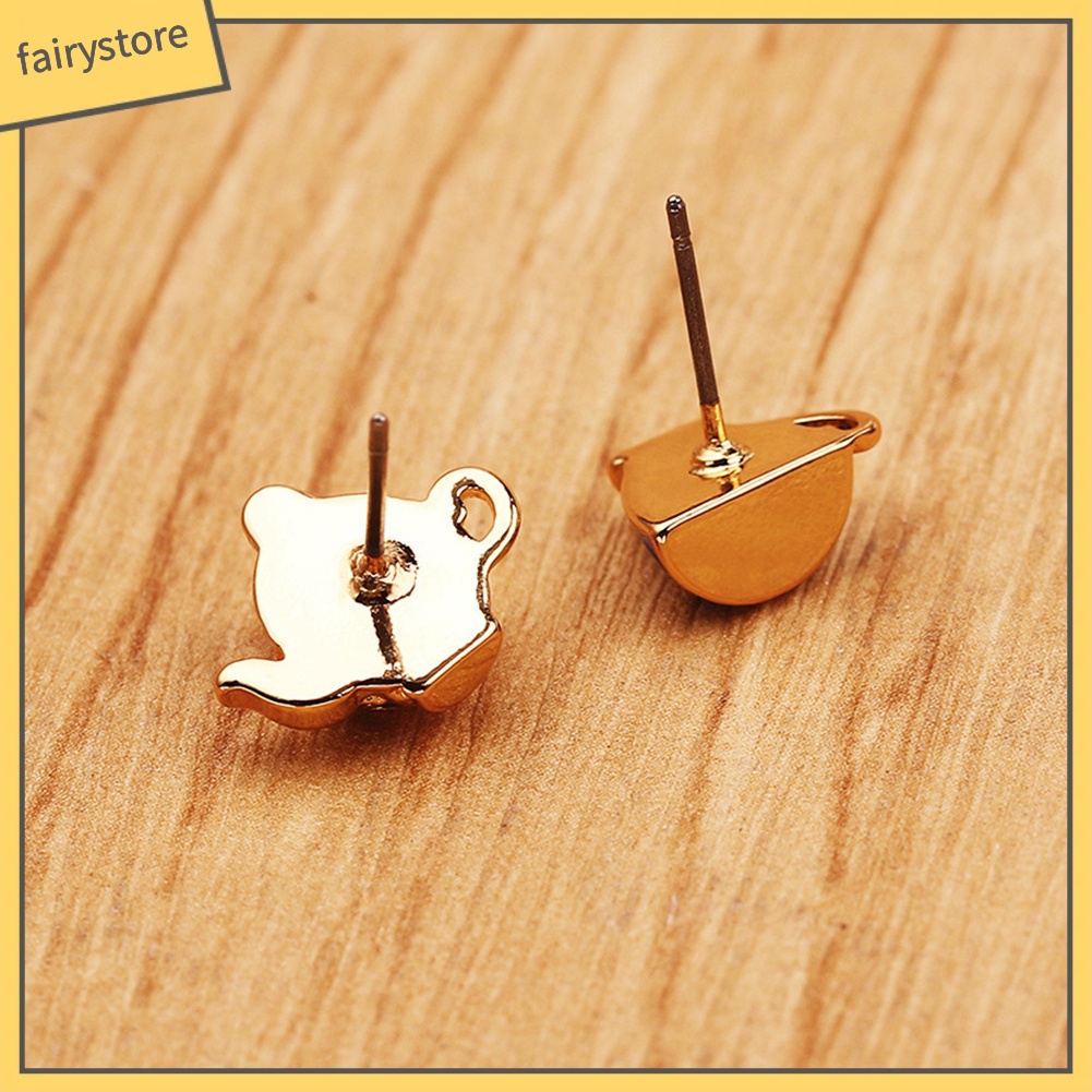 Khuyên Tai Hình Ấm Trà Tráng Men Không Đối Xứng Vintage Fairy1 [Fairy1]