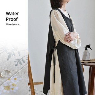 Tạp dề linen chống nước phong cách Nhật Bản cho nhà bếp gia đình