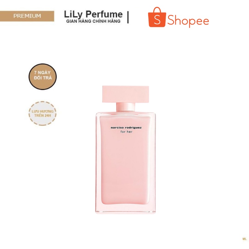 Nước hoa Narciso cho nữ, Nước hoa Narciso Rodriguez Narciso For Her EDP (hồng nhạt) 100ml, Nước hoa 