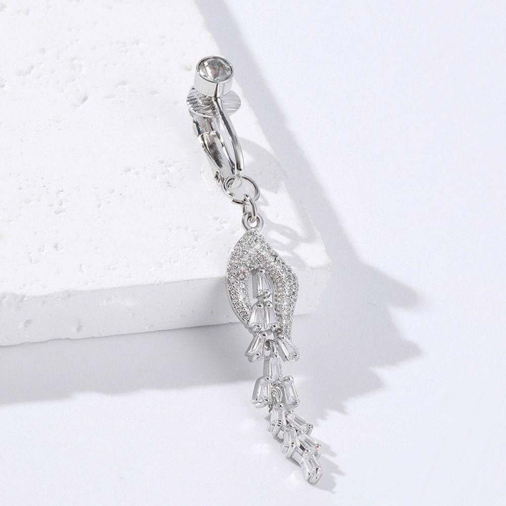 VANES1 Khuyên Rốn Thép Không Rỉ Đính Đá Nhân Tạo Thời Trang Dành Cho Nữ