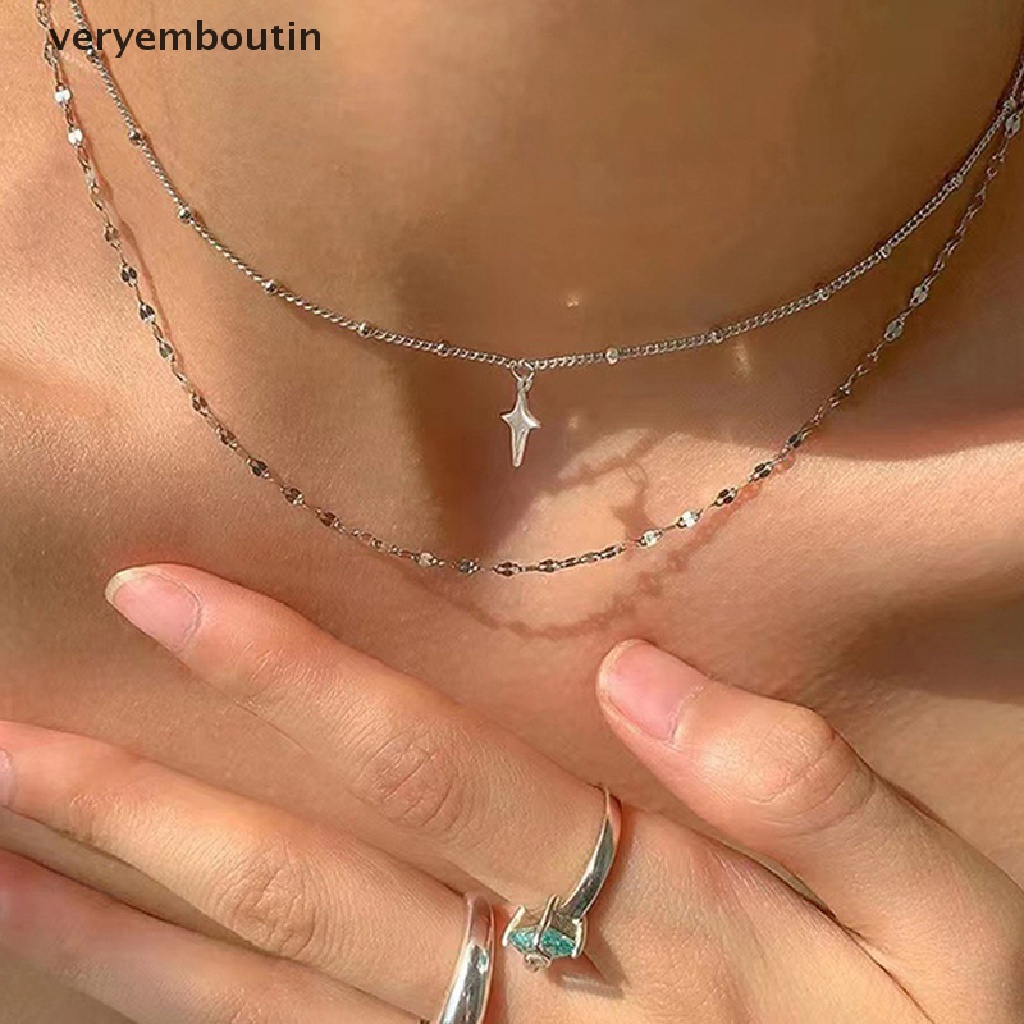 Vòng cổ Hai Lớp Mặt Thánh Giá Phong Cách Boho Thời Trang Dành Cho Nữ