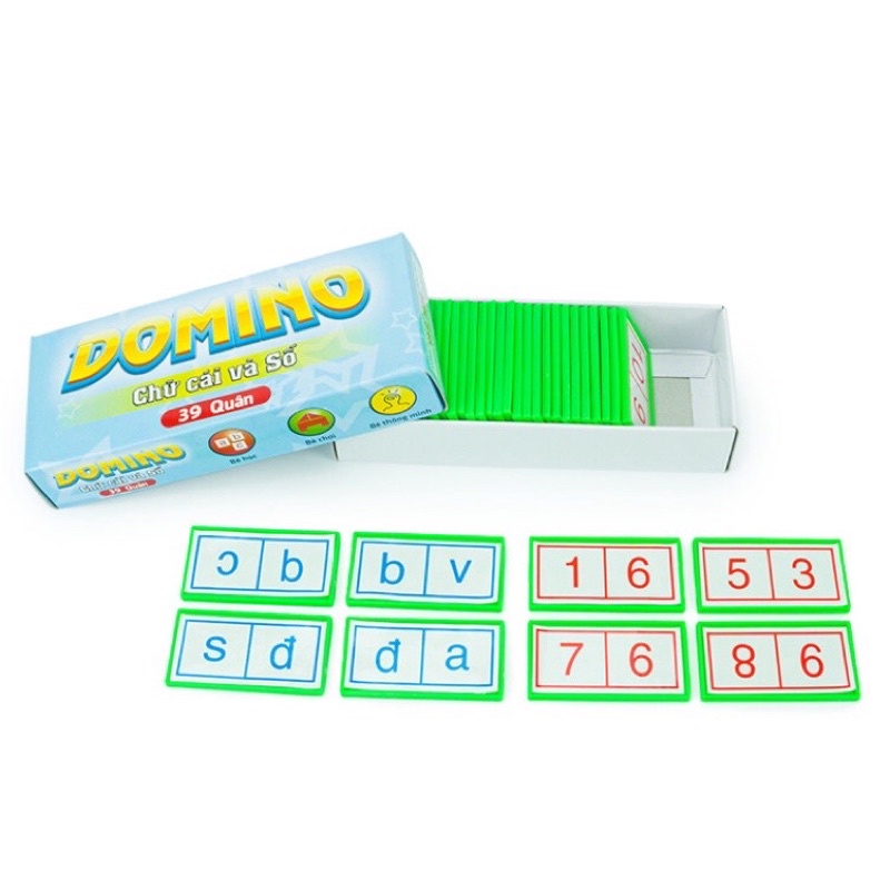 Domino chữ cái và số bằng nhựa