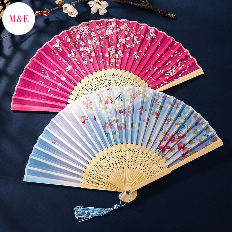 M &amp; E Quạt Gấp Nhỏ Tay Dài Bán Trong Suốt Phối Tua Rua Hóa Trang Hanfu Cổ Điển Trung Hoa Dành Cho Nữ Mặc Vào Mùa Hè