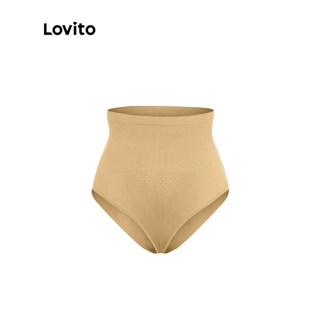 Lovito Quần short điêu khắc cơ thể eo cao L004014 (Đen)