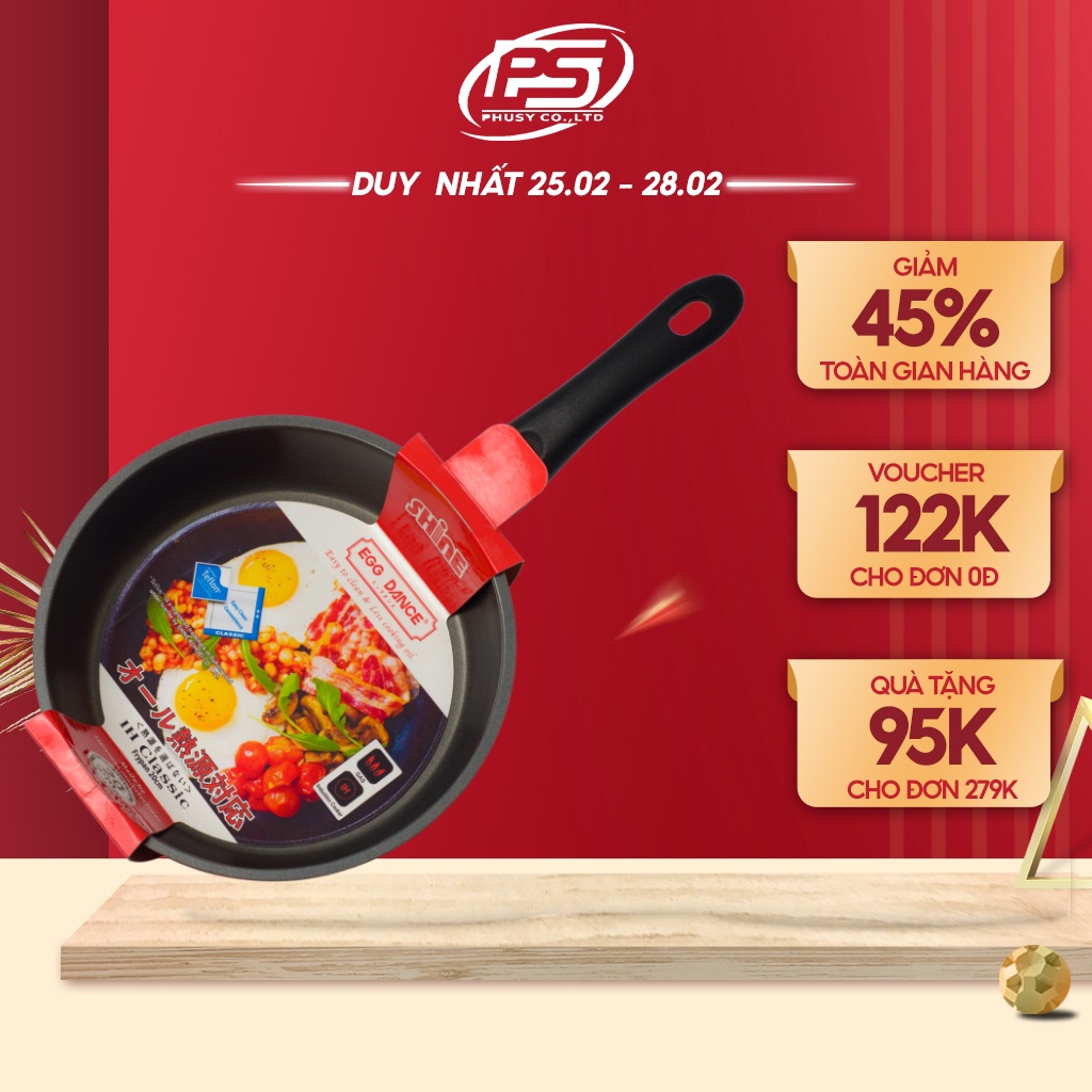 Chảo Chống Dính Bếp Từ 20,24cm Sử Dụng Trên Mọi Loại Bếp Egg Dance IH Classic Chất liệu Nhôm Không Gỉ SK100