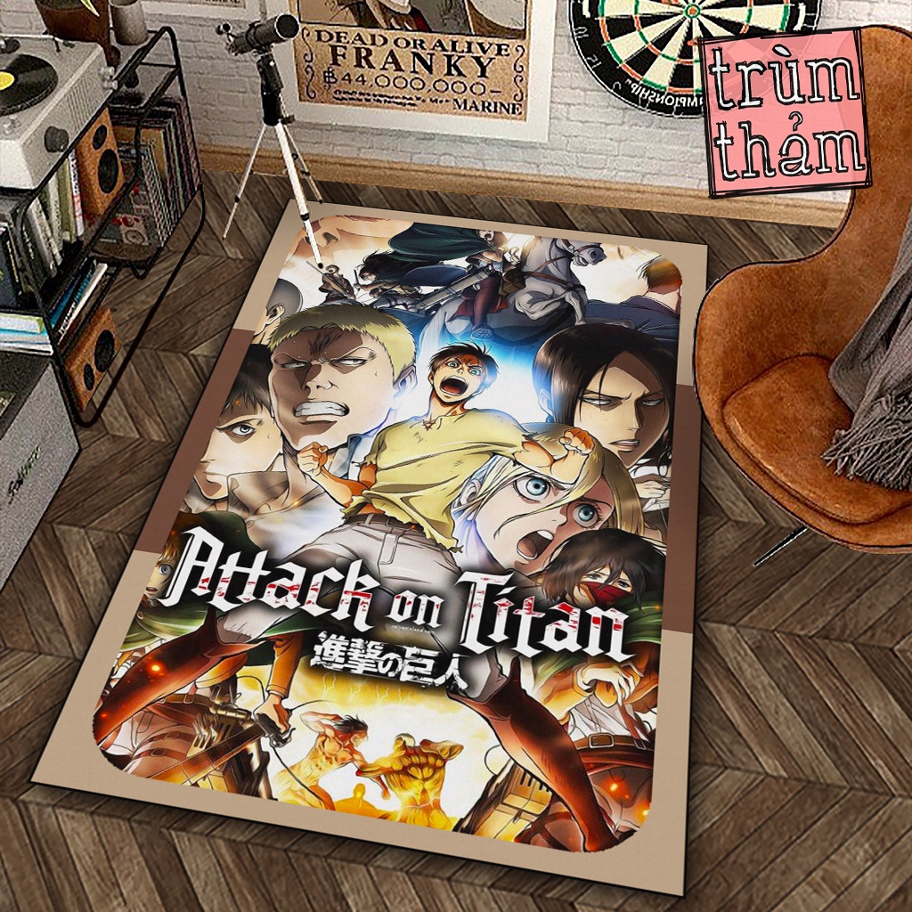 Thảm Trang Trí Eren Yeager Attack On Titan Anime Manga Decor Góc Học Tập Làm Việc Phòng Ngủ Phòng Khách Văn Phòng