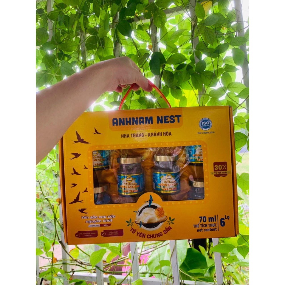 Yến Sào Chưng Sẵn Set 10 Hũ  ANH NAM NEST   30% Tổ Yến Thật