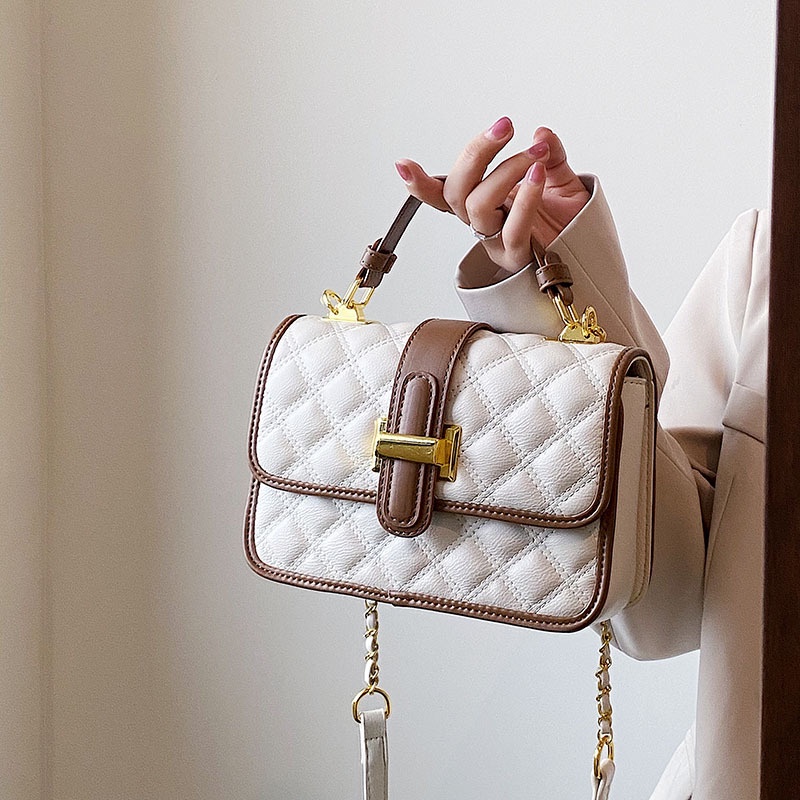 Túi xách nữ đeo chéo hình vuông nhỏ gọn thích hợp đi làm đi chơi sang chảnh da PU cao cấp M18 2108