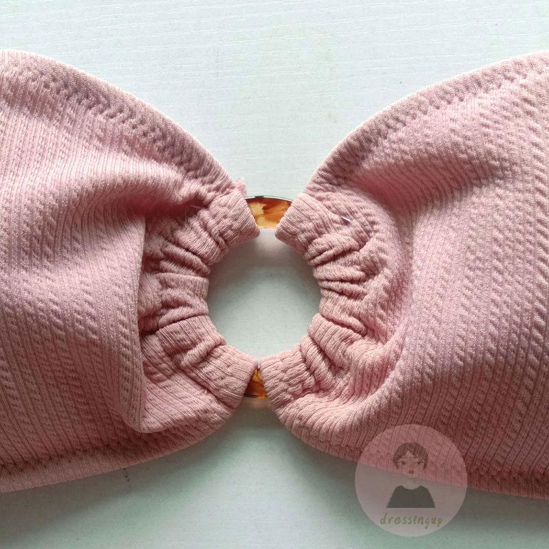 Bộ Đồ Bơi Hai Mảnh Không Dây Quấn Ngực Màu Trơn Dành Cho Bạn Nữ