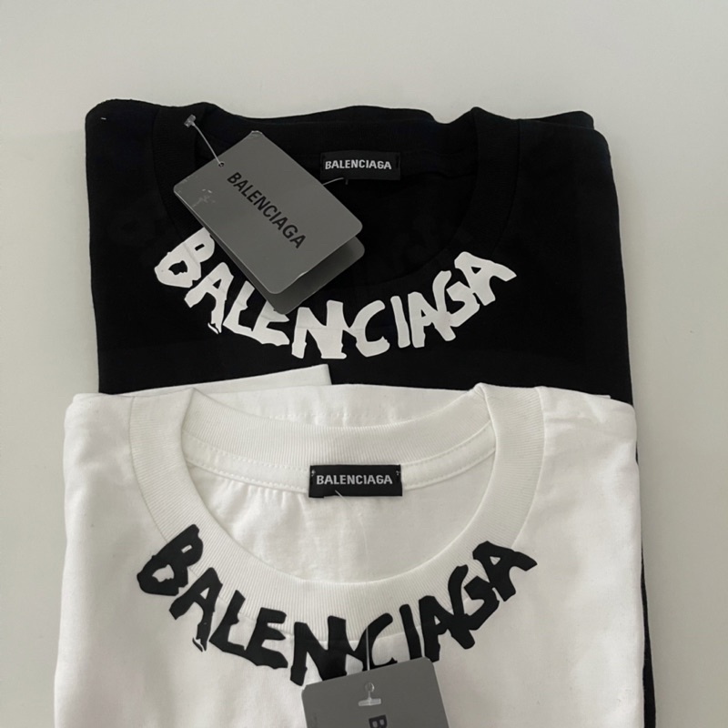 Áo Thun Cặp In Chữ Balenciaga Cá Tính Trẻ Trung