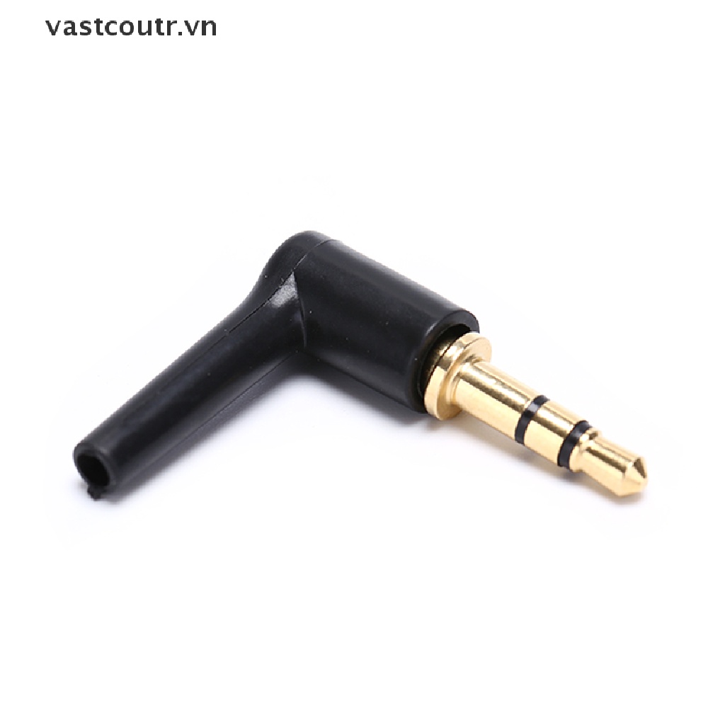 Set 2 Giắc Cắm Âm Thanh 3.5mm Mạ Điện 90 Độ Chuyên Dụng