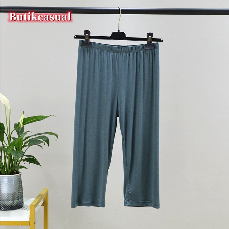 Quần cotton Lửng Co Giãn Dáng Rộng Thời Trang Mùa Hè 2023 Cho Nữ
