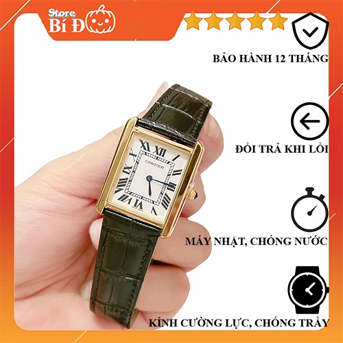 Đồng hồ nam Catier MÁY NHẬT, chống nước size 26mm dây da dập vân cá sấu cá sấu