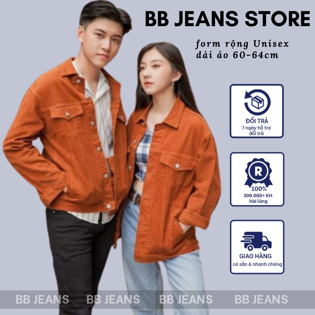 Áo khoác kaki màu cam xịn sò lắm Form Rộng unisex đủ 6 màu BB Jeans size 40-72kg