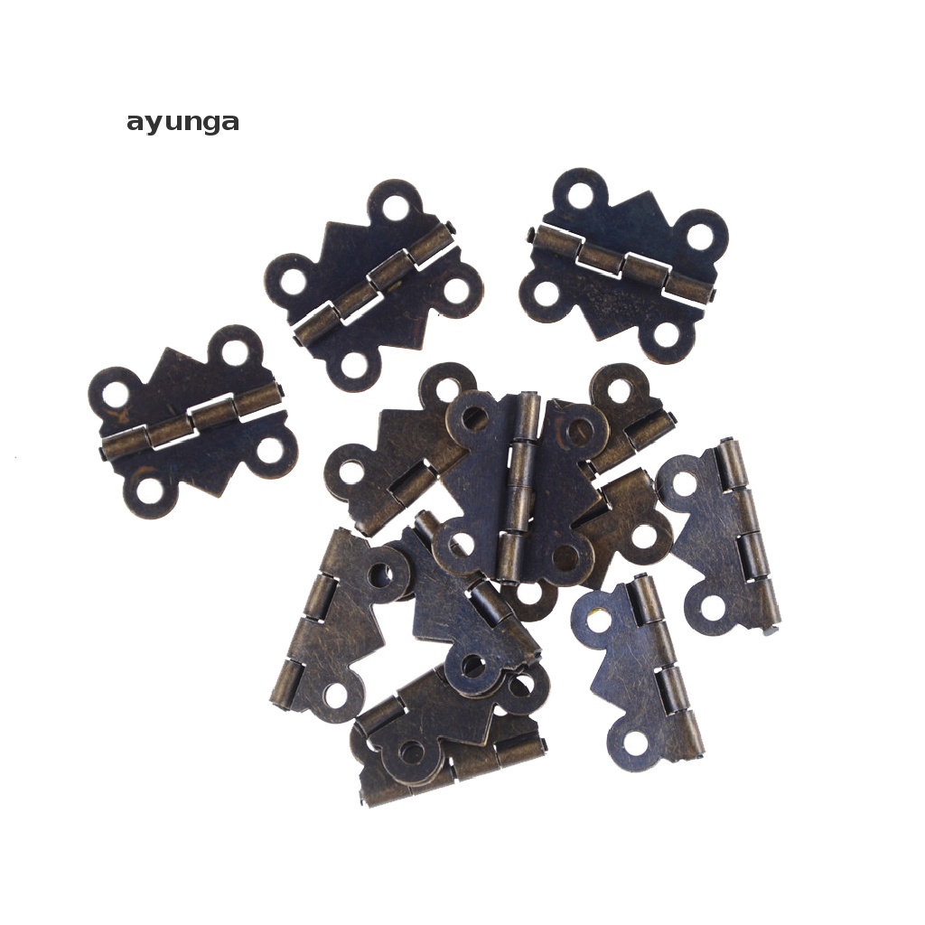 Set 12 Bản Lề Bướm Mini Bằng Đồng Phong Cách Vintage Trang Trí Tủ
