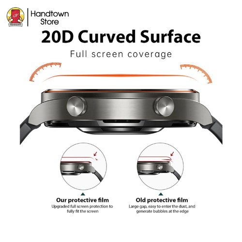 Miếng dán Đồng Hồ Thông Minh Realme Watch 3 Watch 3 Pro Full Màn Hình Kính Cường Lực Viền Cong 3D Handtown