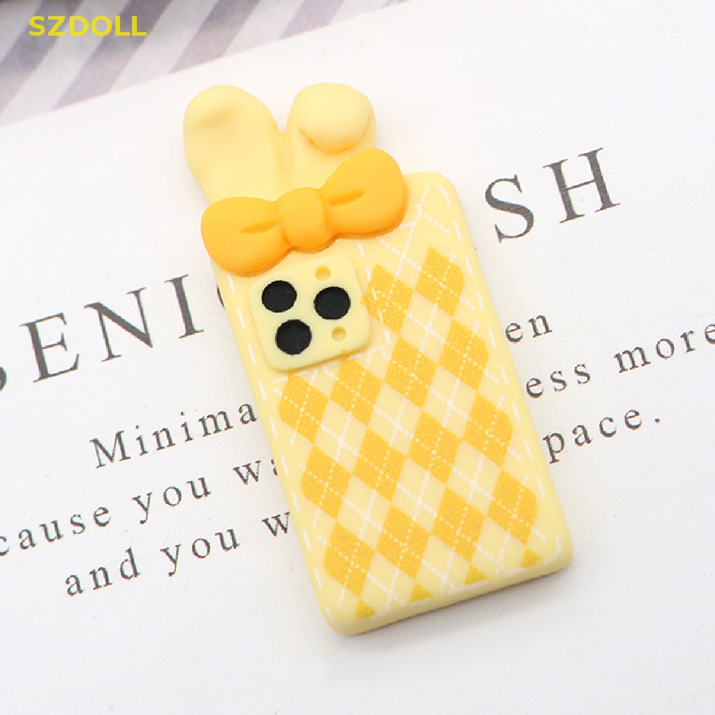 1 Mô Hình Trang Trí Điện Thoại Di Động Hình Tai Thỏ Hoạt Hình mini Dễ Thương