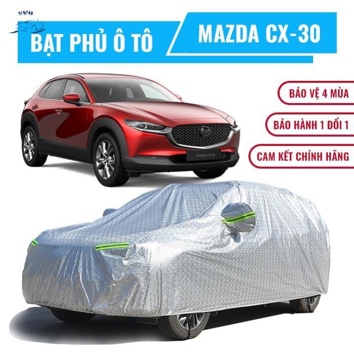 Bạt che phủ xe ô tô 5 chỗ Mazda CX-30, Bạt trùm xe hơi 5 chỗ cao cấp chất liệu vải PEVA chống nắng mưa không thấm nước +
