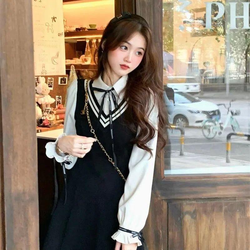 IELGY    Đầm Giả Hai Mảnh Thiết Kế Phong Cách Ngoại Thương Cho Nữ