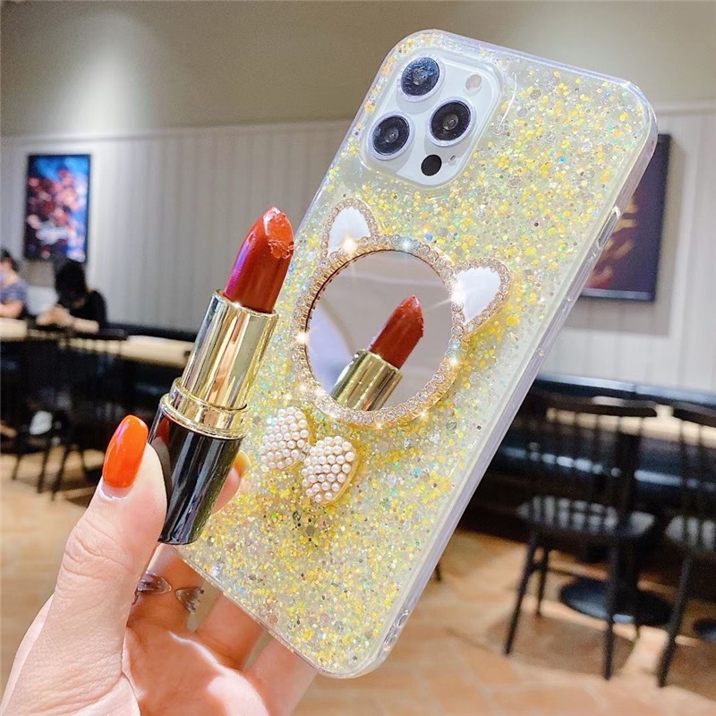 Ốp Điện Thoại Mềm Họa Tiết Mèo Có Gương Cho OPPO Reno 8 8T Reno8 T A78 4G 5G 2023 OPPOA78 Reno8T
