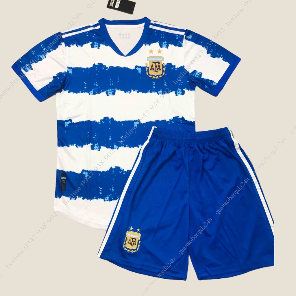 Bộ quần áo đá banh vải thun ĐT Argentina 2023_ Hàng thun đẹp