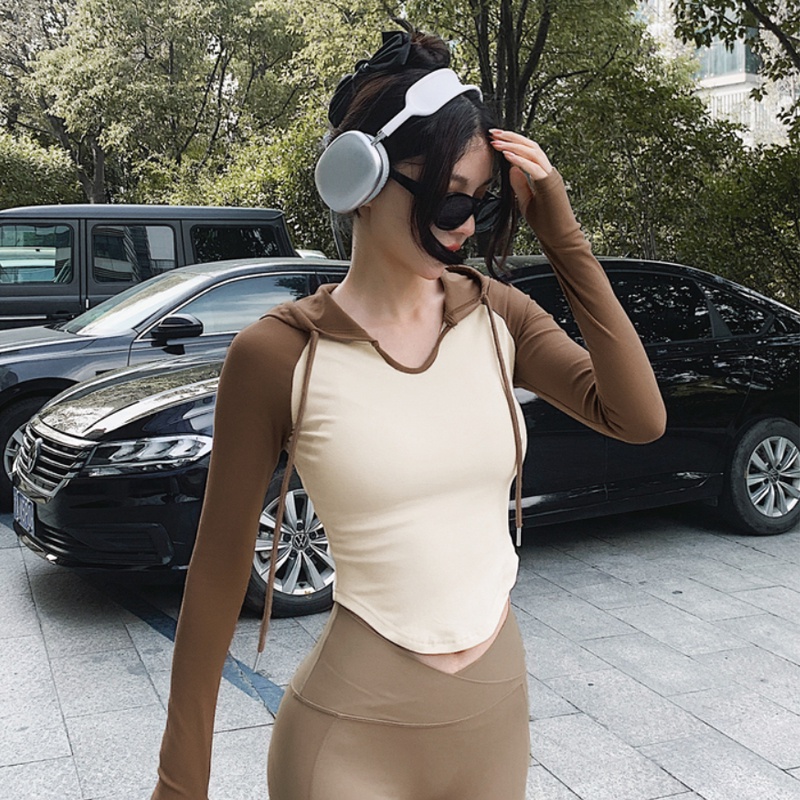 【Beautytrend】Áo Thể Thao Có Mũ Trùm Phối Dây Rút Thời Trang Dành Cho Nữ