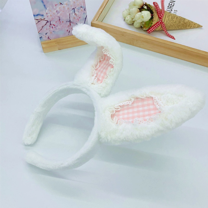 Băng Đô Tai Thỏ Phối Lông Phong Cách Lolita Dễ Thương
