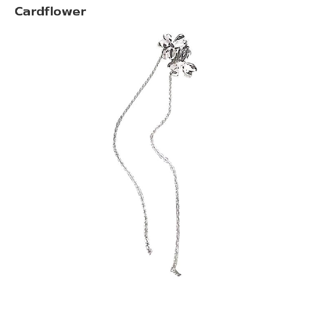 1 Khuyên Kẹp Vành Tai Dáng Dài Hình Hoa Màu Bạc Thời Trang Cho Nữ