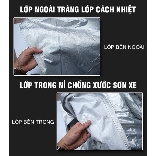 Bạt phủ ô tô ❤️𝐅𝐑𝐄𝐄 𝐒𝐇𝐈𝐏❤️ Bạt phủ xe ô tô 5 ,7 chỗ  toàn xe 3 lớp chống xước, chống nắng, chống cháy - BH 3 tháng