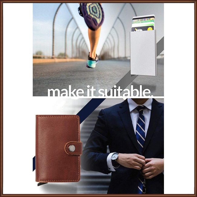 Ví Đựng Thẻ Tín Dụng Bật Lên Tự Động Chống Trộm Rfid Sự Bảo Vệ