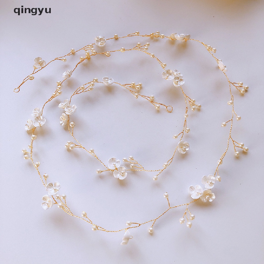 Băng Đô Hoa Đính Ngọc Trai Thủ Công Dành Cho Cô Dâu